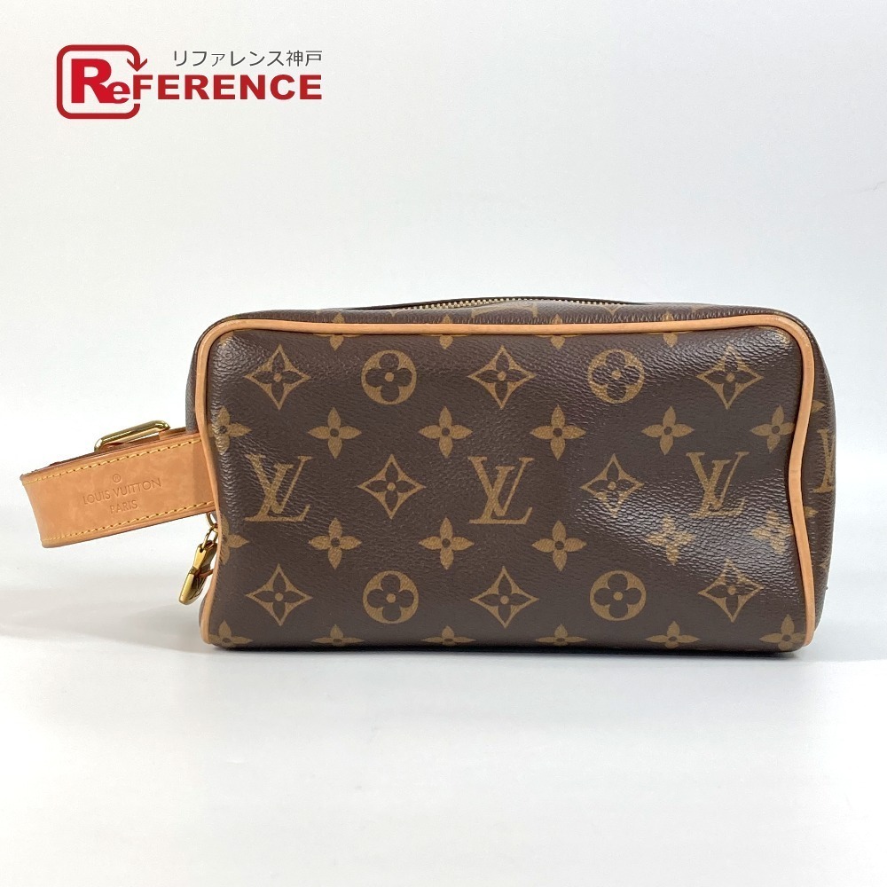 LOUIS VUITTON Monogram Locker Dopp Bag Shoulder Clutch Canvas Brown